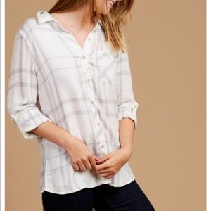 Grey and white plaid Altar’d State button down